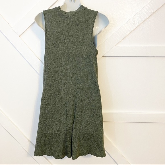 Michelle by Comune Lindsay Mockneck Sleeveless Knit Mini Sweater Dress Green M - Picture 3 of 8